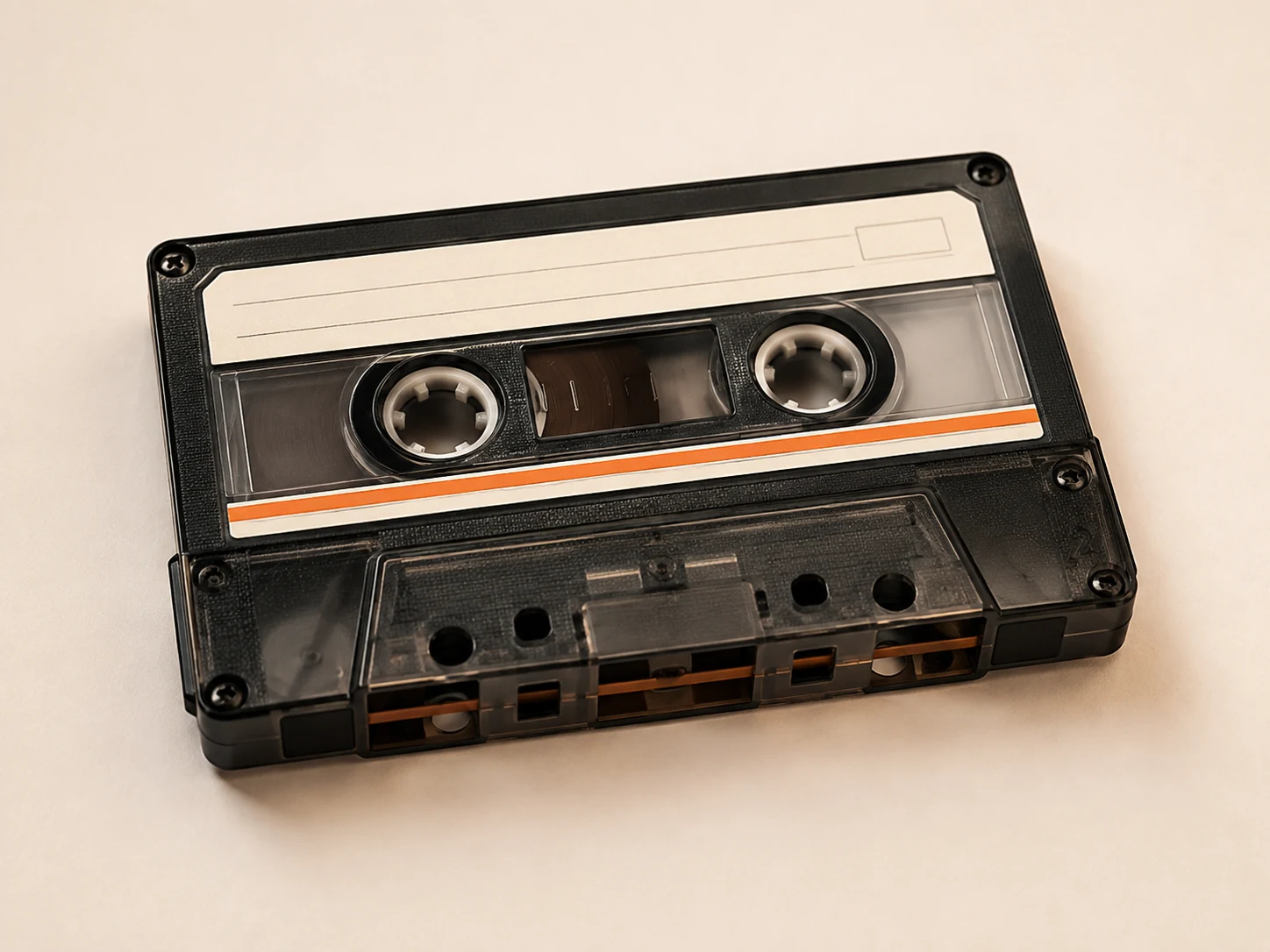 Une cassette audio analogique classique.