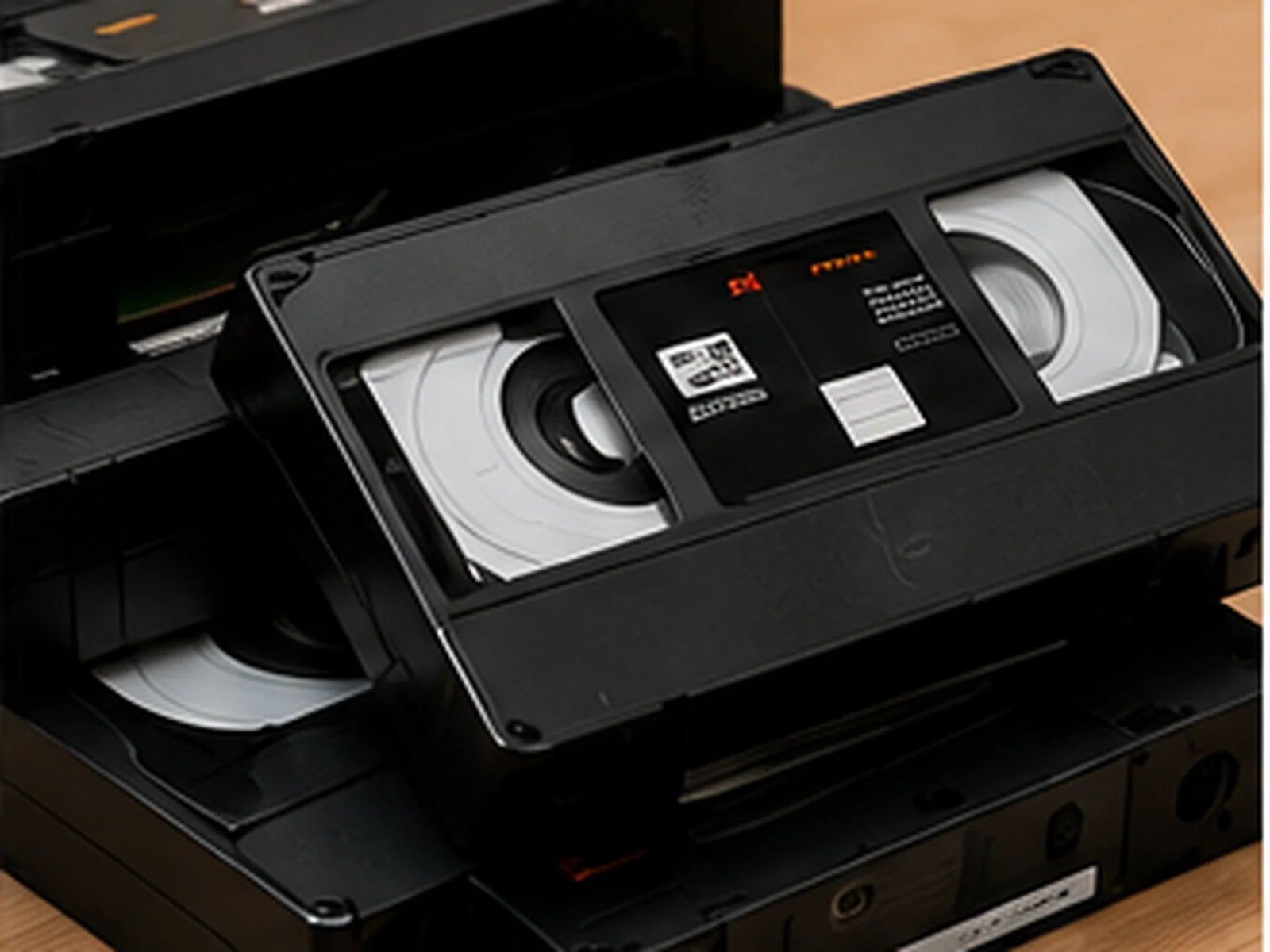 Oudere videobanden in verschillende formaten.